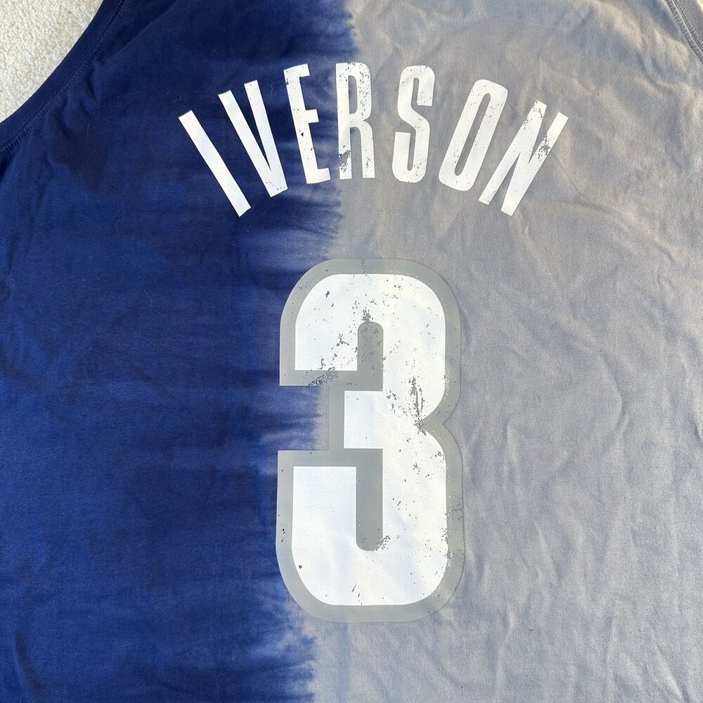 Mitchell & Ness Allen Iverson #3 Georgetown Hoyas Tie-Dye Tank Top Jersey/Shirt - Picture 11 of 11
